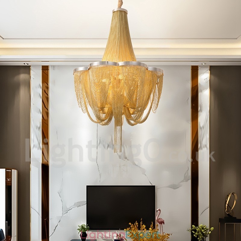Tassels Chandelier Designer Pendant Light Silver Gold Colour