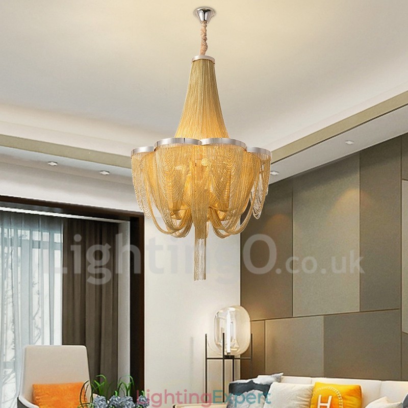 Tassels Chandelier Designer Pendant Light Silver Gold Colour