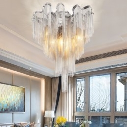 Tassels Chandelier Designer Ceiling Light Silver Gold Colour