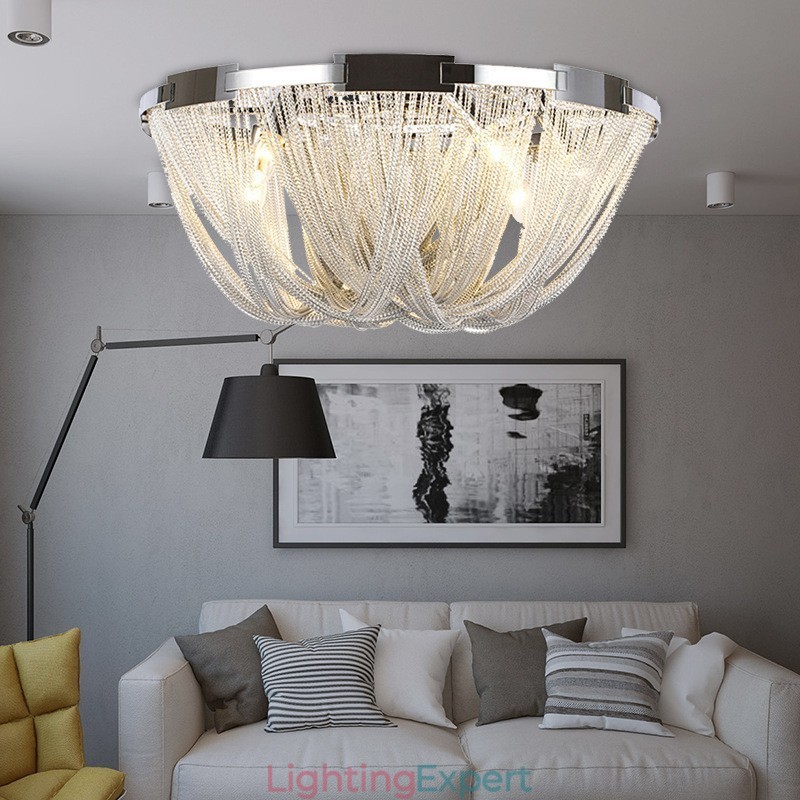 Tassels Chandelier Designer Ceiling Light Silver Gold Colour