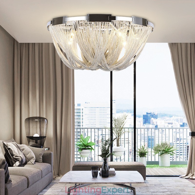 Tassels Chandelier Designer Ceiling Light Silver Gold Colour