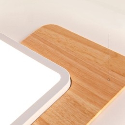 Wood Dimmable Modern Contemporary Nordic Style Square Flush Mount Ceiling Lights with Remote Control Also Can Be Used As Wall Light