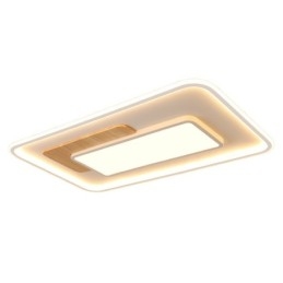 Wood Dimmable Modern Contemporary Nordic Style Rectangle Flush Mount Ceiling Lights with Remote Control Also Can Be Used As Wall Light