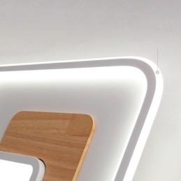 Wood Dimmable Modern Contemporary Nordic Style Rectangle Flush Mount Ceiling Lights with Remote Control Also Can Be Used As Wall Light