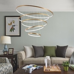 Large 4 Rings 5 Rings Black White Gold Pendant Light Modern Design