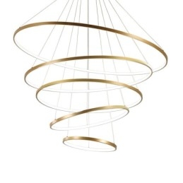 Large 4 Rings 5 Rings Black White Gold Pendant Light Modern Design