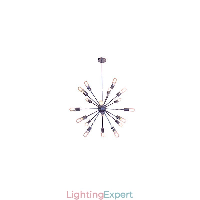 Chandelier Modern Globe Living Pendant Dining Shopping Store Night Metal Chrome