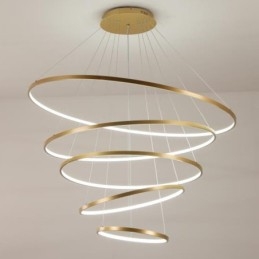 Large 4 Rings 5 Rings Black White Gold Pendant Light Modern Design