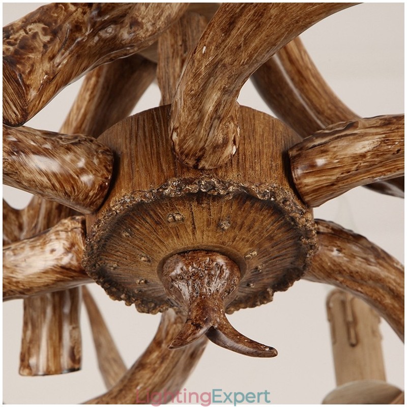 4 Light Rustic Artistic Retro Antler Antique Chandelier