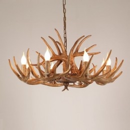 8 Light Rustic Artistic Retro Antler Antique Chandelier