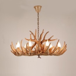 9 Light Two Tiers Rustic Artistic Retro Antler Antique Chandelier