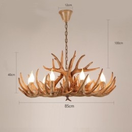 9 Light Two Tiers Rustic Artistic Retro Antler Antique Chandelier