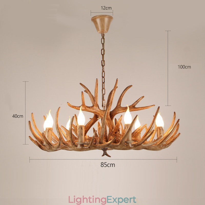 9 Light Two Tiers Rustic Artistic Retro Antler Antique Chandelier