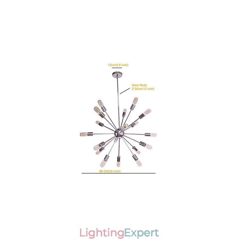 Chandelier Modern Globe Living Pendant Dining Shopping Store Night Metal Chrome
