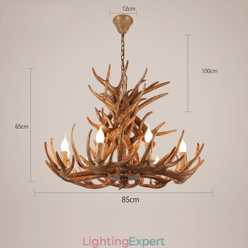 9 Light 4 Tiers Rustic Artistic Retro Antler Antique Chandelier