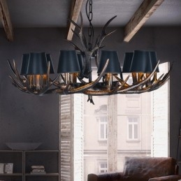 Retro Antler Antique Chandelier with Shades