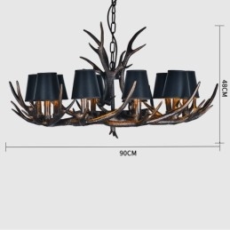 Retro Antler Antique Chandelier with Shades