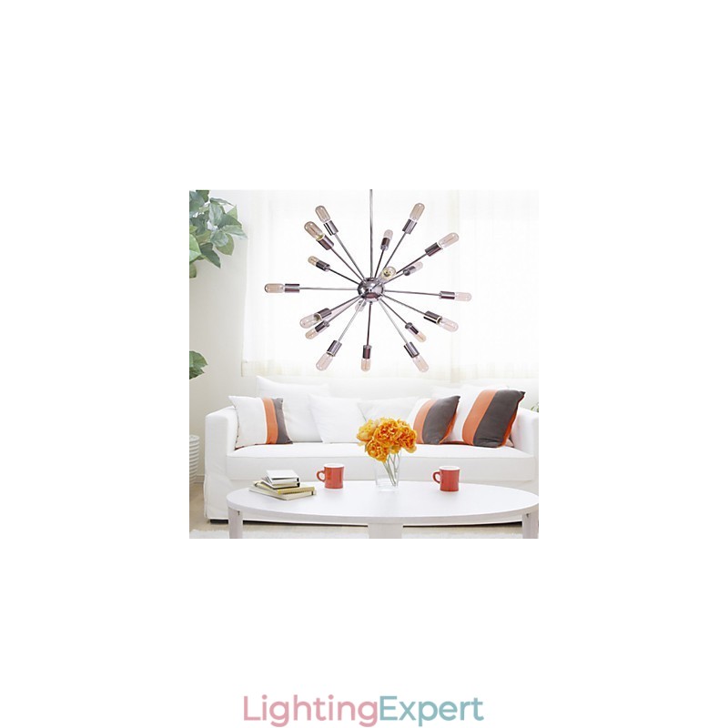 Chandelier Modern Globe Living Pendant Dining Shopping Store Night Metal Chrome