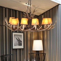Retro Antler Antique Chandelier with Shades