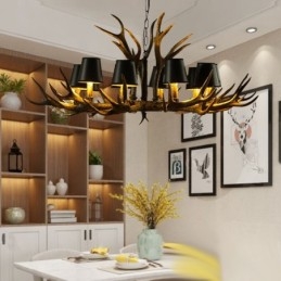 Retro Antler Antique Chandelier with Shades