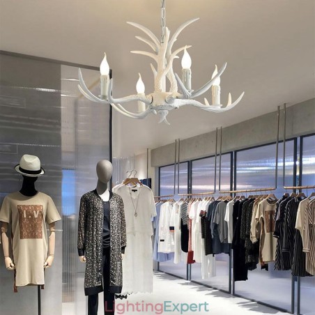 4 Light White Rustic Artistic Retro Antler Antique Chandelier 4 Light White Rustic Artistic Retro Antler Antique Chandelier