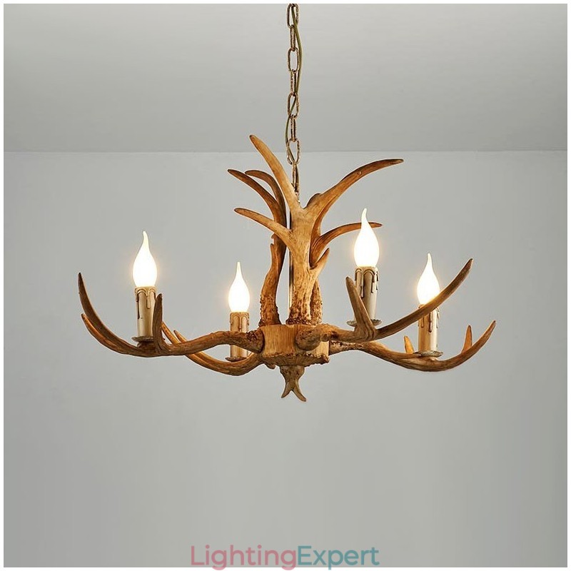 4 Light Rustic Artistic Retro Antler Antique Chandelier