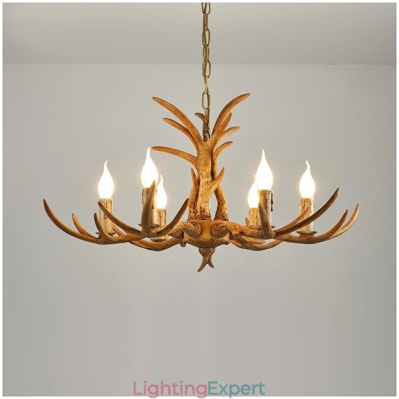 6 Light Rustic Artistic Retro Antler Antique Chandelier
