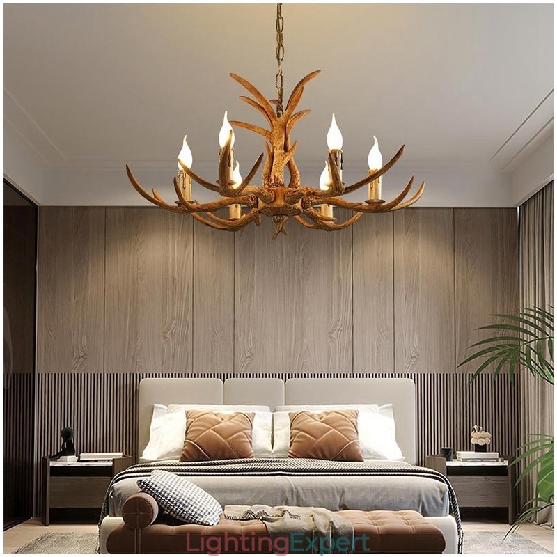 6 Light Rustic Artistic Retro Antler Antique Chandelier