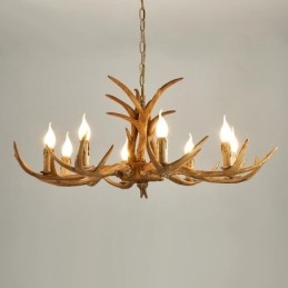 8 Light Rustic Artistic Retro Antler Antique Chandelier