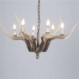 6 Light Rustic Artistic Retro Antler Antique Chandelier