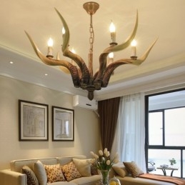 6 Light Rustic Artistic Retro Antler Antique Chandelier