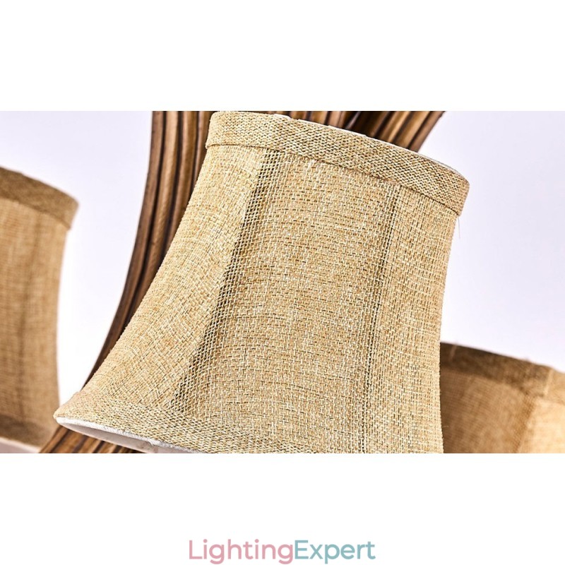 3 Light Rustic Artistic Retro Antler Antique Chandelier with Shades