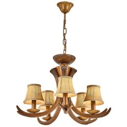 5 Light Rustic Artistic Retro Antler Antique Chandelier with Shades