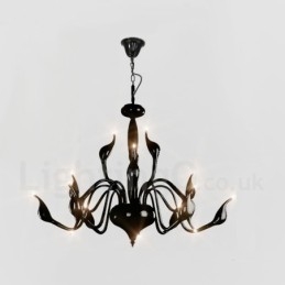 15 Light Black Modern Contemporary Electroplated Metal Chandelier