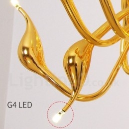 9 Light Chrome Gold Modern Contemporary Electroplated Metal Chandelier