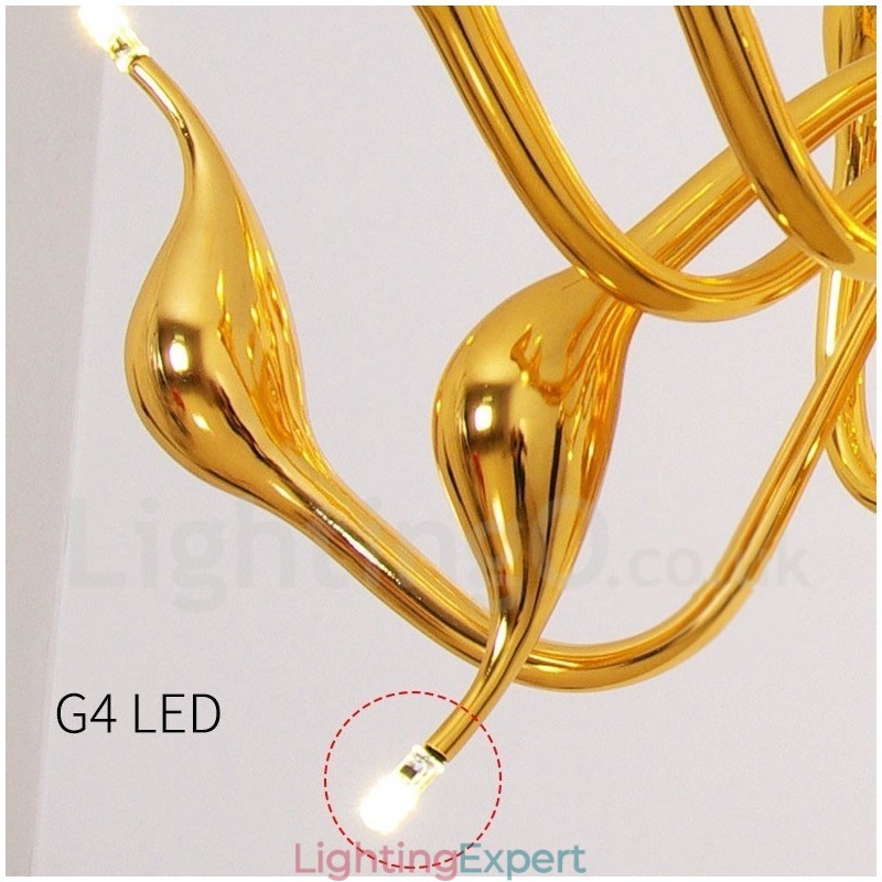 9 Light Chrome Gold Modern Contemporary Electroplated Metal Chandelier