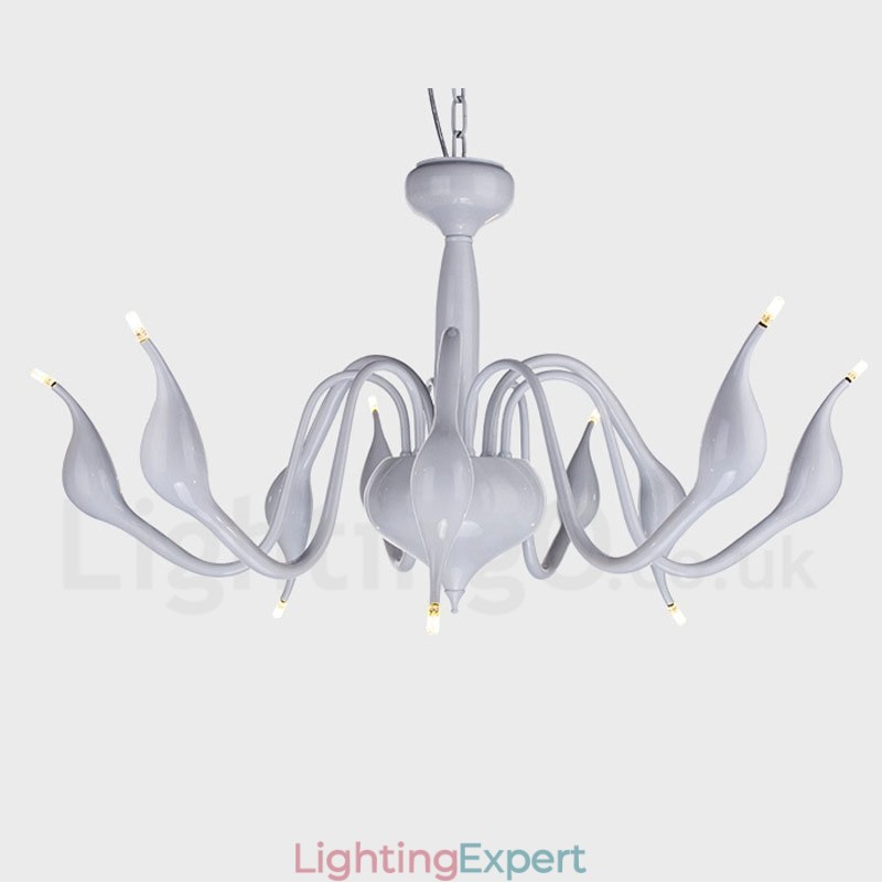 9 Light Modern Contemporary Electroplated Metal Chandelier