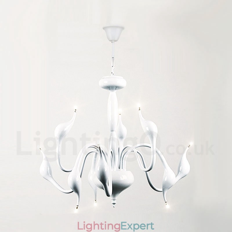 9 Light Modern Contemporary Electroplated Metal Chandelier