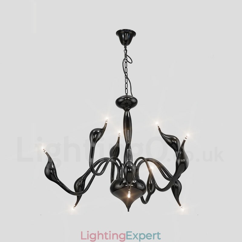 9 Light Modern Contemporary Electroplated Metal Chandelier