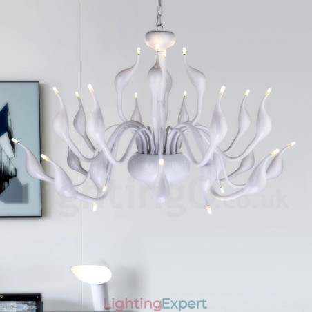 24 Lights Modern Swan Chandelier Light G4 White Plating 24 Lights Modern Swan Chandelier Light G4 White Plating