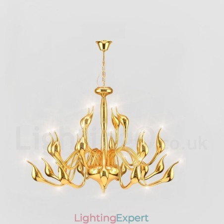 24 Lights Modern Swan Chandelier Light G4 Gold Plating 24 Lights Modern Swan Chandelier Light G4 Gold Plating