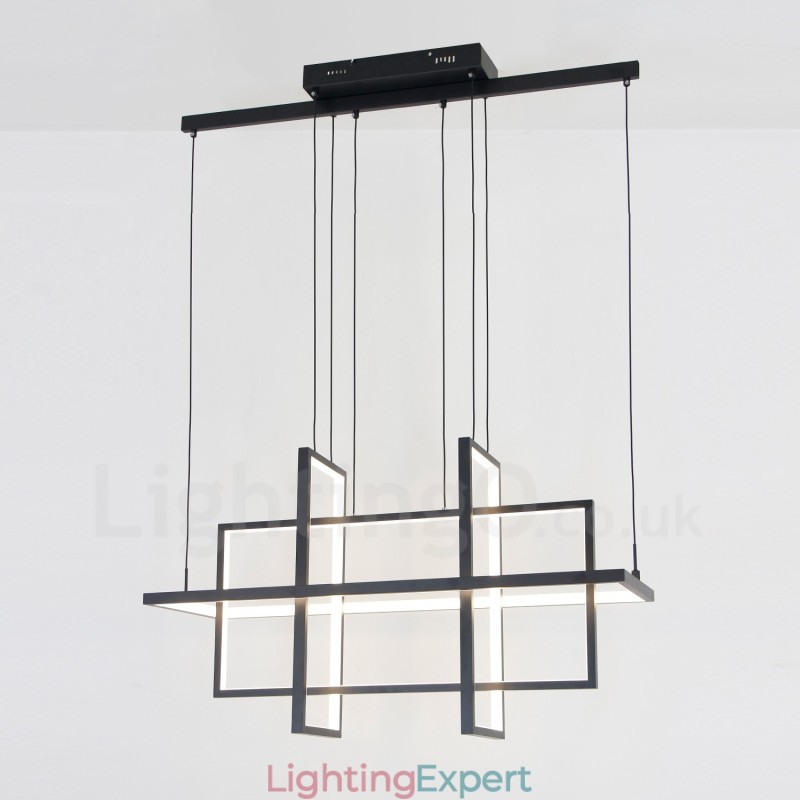 Dimmable Pendant Light Modern Design Four Rectangles