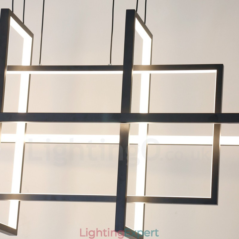 Dimmable Pendant Light Modern Design Four Rectangles