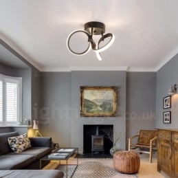 Triac Switch Dimmable Black Modern Contemporary Nordic Style Flush Mount Round Ceiling Light