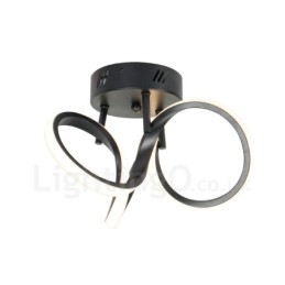 Triac Switch Dimmable Black Modern Contemporary Nordic Style Flush Mount Round Ceiling Light