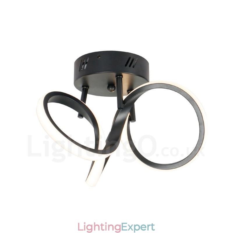 Triac Switch Dimmable Black Modern Contemporary Nordic Style Flush Mount Round Ceiling Light