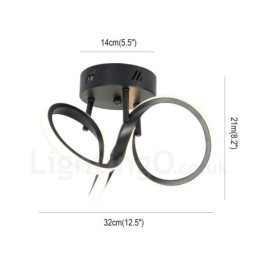 Triac Switch Dimmable Black Modern Contemporary Nordic Style Flush Mount Round Ceiling Light