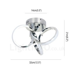 Triac Switch Dimmable Chrome Modern Contemporary Nordic Style Flush Mount Round Ceiling Light