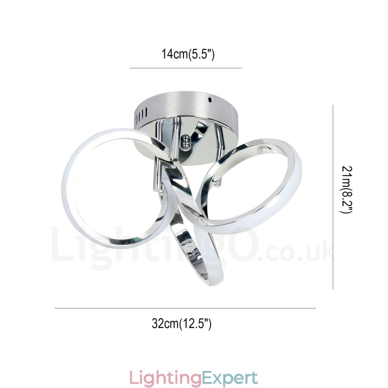 Triac Switch Dimmable Chrome Modern Contemporary Nordic Style Flush Mount Round Ceiling Light
