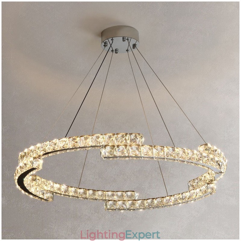 Round Crystal Pendant Light Luxury K9 Crystal Indoor Ceiling Luminaire